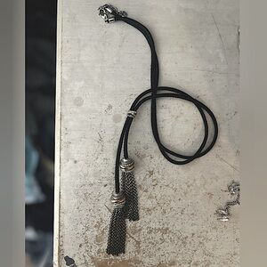 Brighton Black and Silver Necklace with Tassels